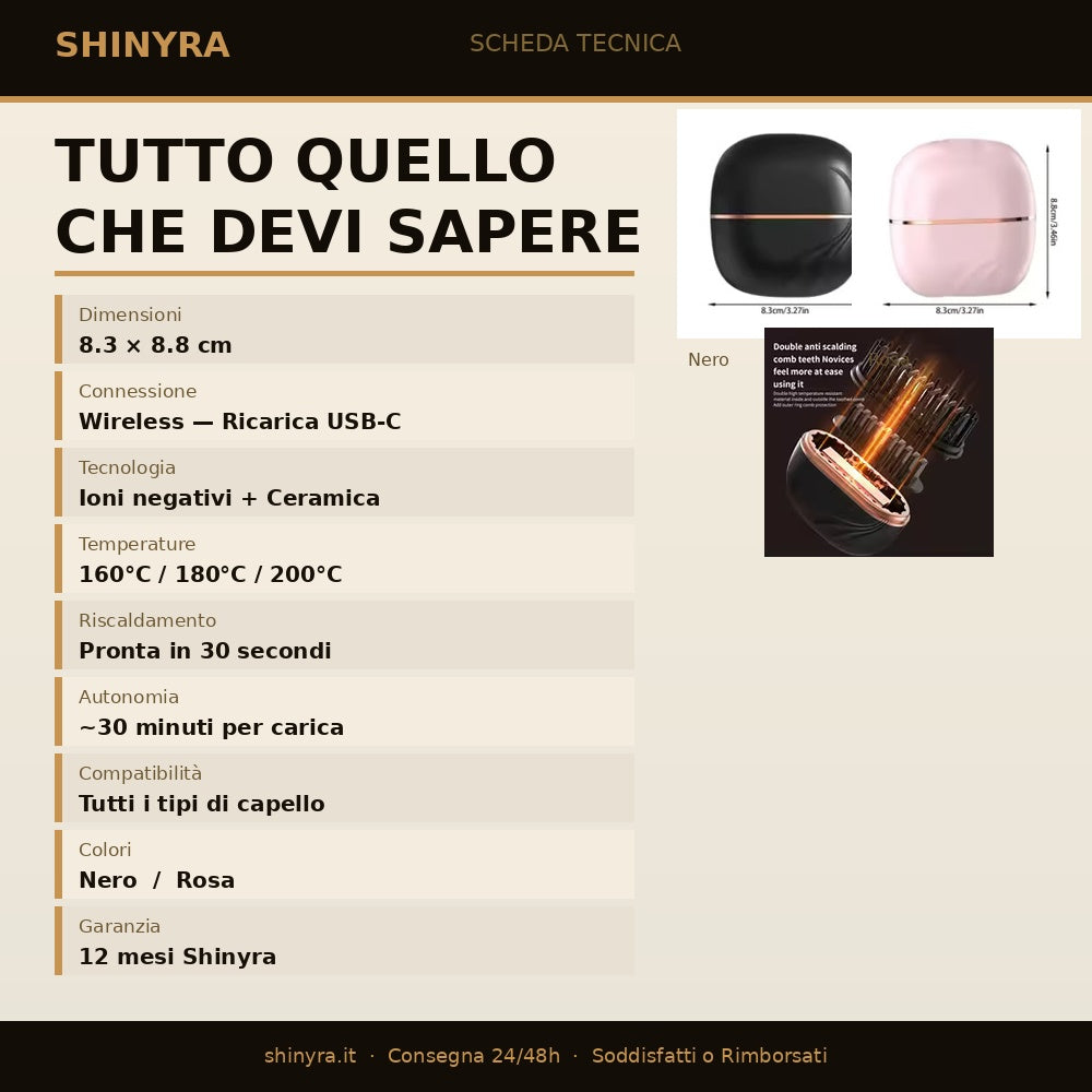 Spazzola lisciante portatile™ - Capelli Lisci & Perfetti